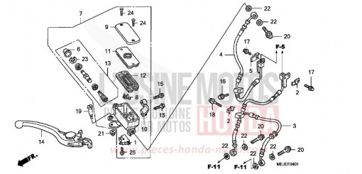 MAITRE-CYLINDRE FREIN AV. (CB1300A/SA) CB1300SA7 de 2007